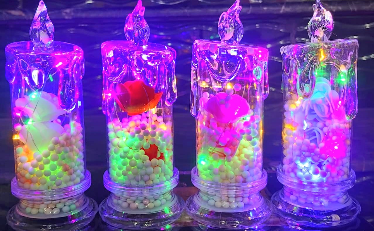 Led Crystal Melting Flower Candles