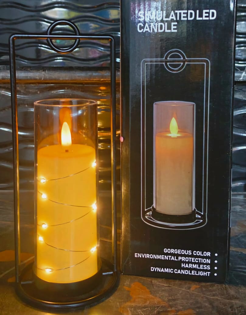 Led Black Stand Fairy Light Candles