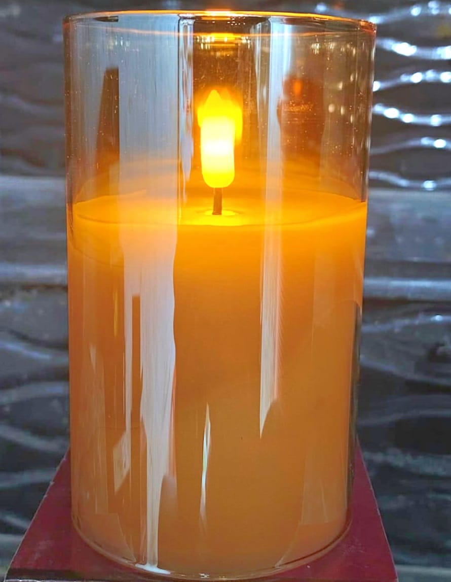 Rose Gold Glass Led Candle