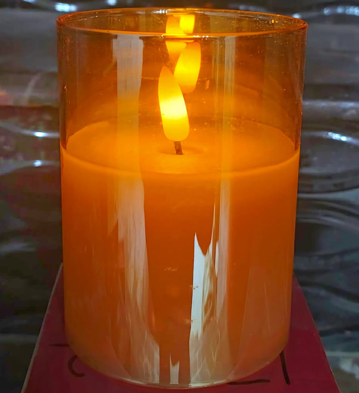 Rose Gold Glass Led Candle