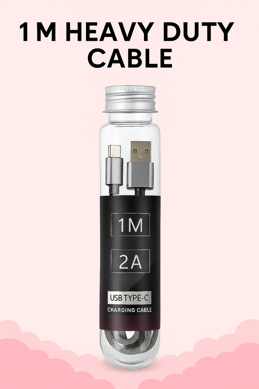 "2A Fast Charging Cable – USB to Type-C & Micro USB | 1M Braided Wire with Bottle Case"