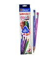 Deer Wonder Metallic Rubber Tip Wooden Pencil - 12 Pcs