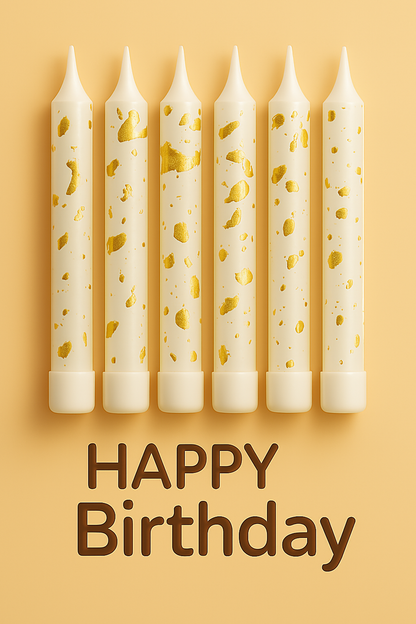 Stylish Birthday Candle Set – Gold, Black & Cream Designs for Elegant Celebrations 4 different colours