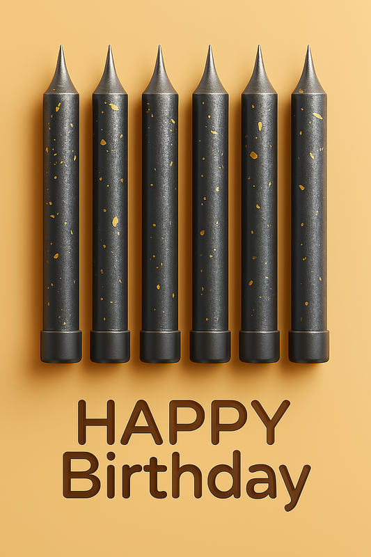 Stylish Birthday Candle Set – Gold, Black & Cream Designs for Elegant Celebrations 4 different colours