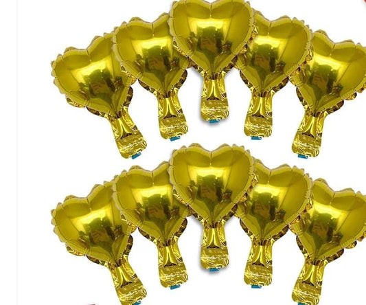 5-Inch Heart Foil Balloons – Mini Metallic Love Decor (pack of 5)