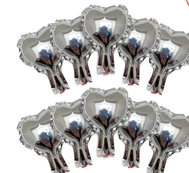 5-Inch Heart Foil Balloons – Mini Metallic Love Decor (pack of 5)