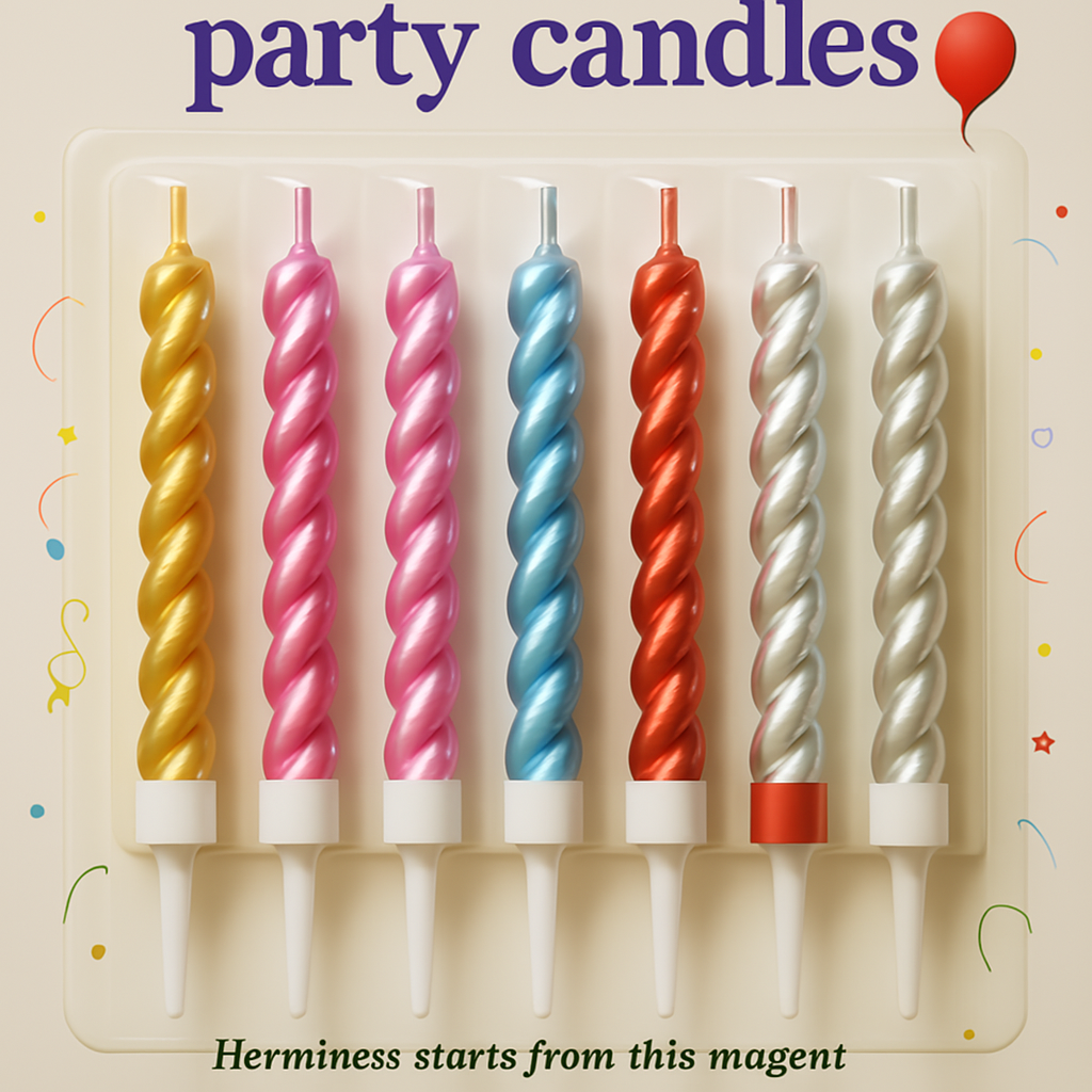 Double Shade Spiral Party Candles – Pack of 6 | 6 Color Variants for All Celebrations