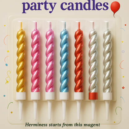 Double Shade Spiral Party Candles – Pack of 6 | 6 Color Variants for All Celebrations