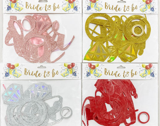 Bride to Be Banner – Gold Glitter Bachelorette Party Decoration