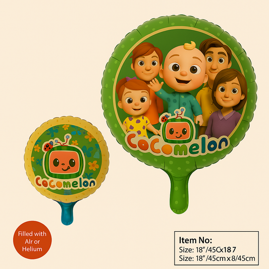 CoComelon Foil Balloons – 18" Party Decoration Set for Kids