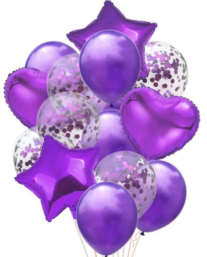 Balloons Confetti Latex Foil Star&Heart (Pack of 14)