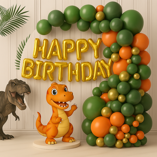 Dinosaur Birthday Decoration Kit – Jungle Theme Balloon Set