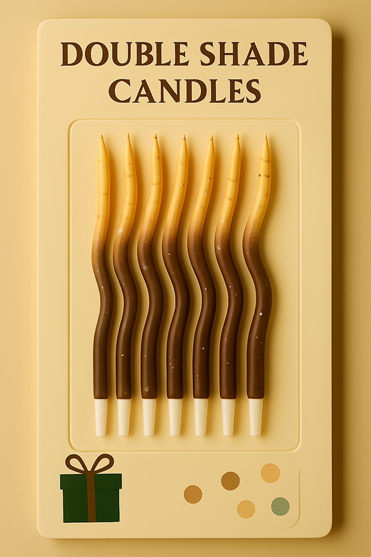 Elegant Wave Double Shade Candles – Pack of 12 (4 Unique Colors)