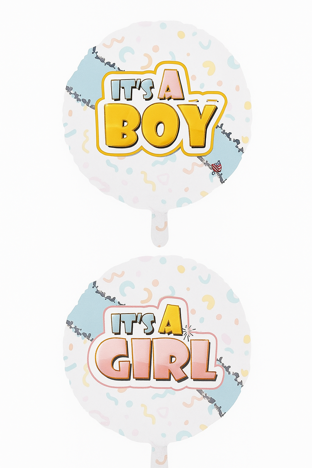 Gender Reveal Foil Balloons – “It’s a Boy” & “It’s a Girl” – 18" Round Baby Shower Decorations