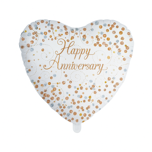 Luxury “Happy Anniversary” Heart Balloon – Romantic Foil Decor for Celebrations
