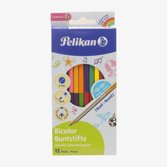 Pelikan Round Double Color Pencils - 12 Pcs