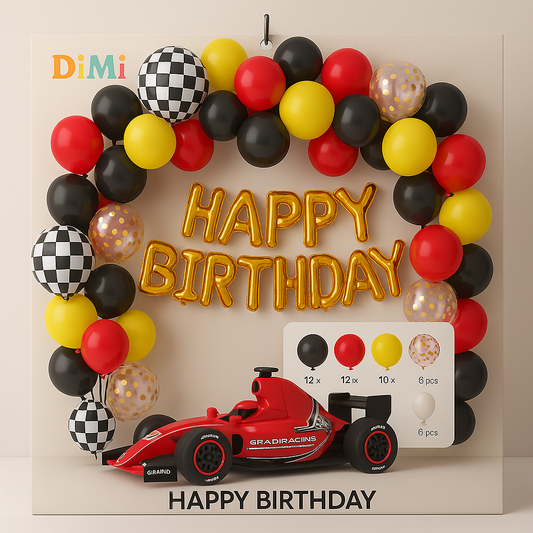 Race Car Birthday Balloon Decoration Kit