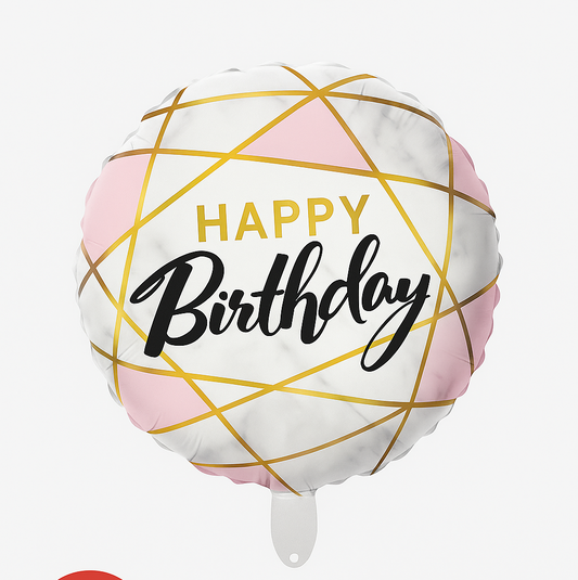 Stylish Birthday Balloon – 18" Marble Design, Air/Helium Fill