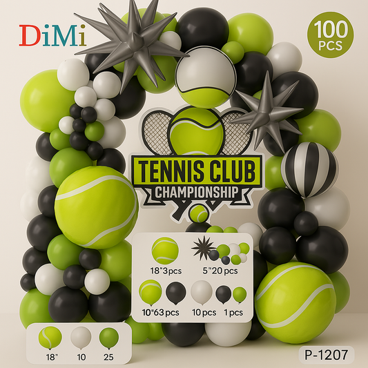 Tennis Theme Balloon Garland Kit – 100 Pcs Sports Party Decor