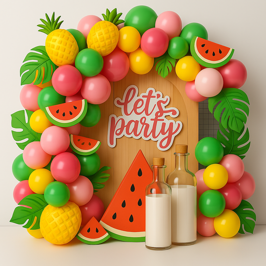 Tropical Fruit Balloon Garland Kit – Summer Party Decoration (100 Pcs)