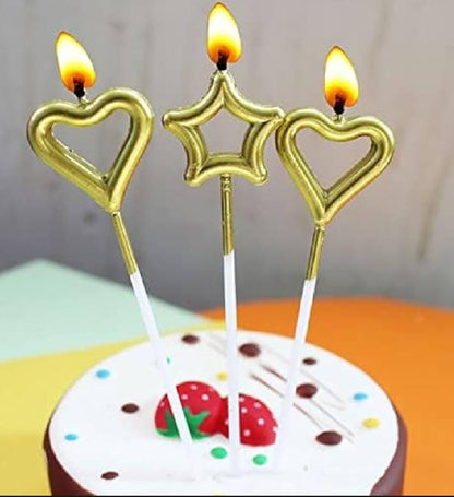 Pack of 3 Star Heart shaped candles