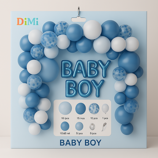 Baby Boy Birthday Party Decoration Set 100 pcs