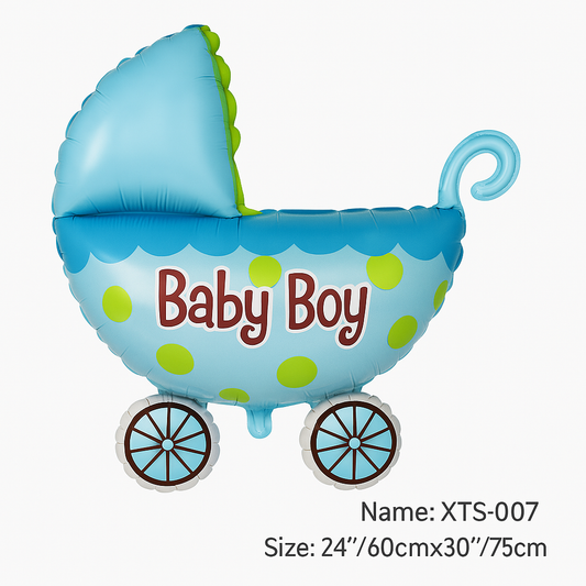 Baby Boy Stroller Foil Balloon – 24" | Blue Design