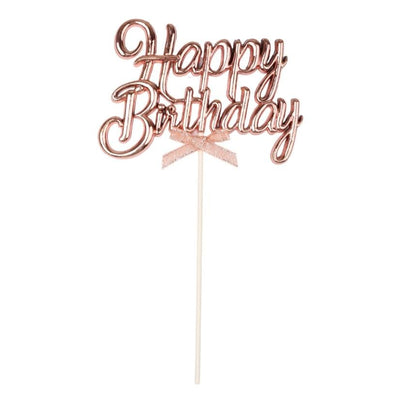 Happy Birthday Cake Topper – Plastic 3D Design