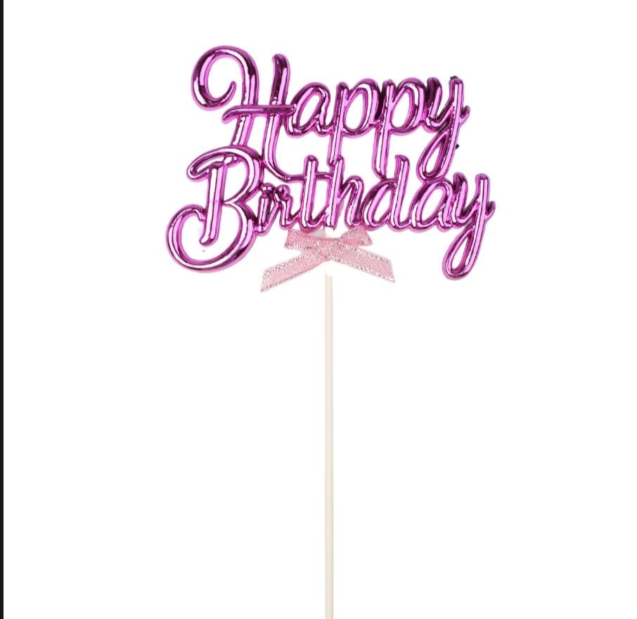 Happy Birthday Cake Topper – Plastic 3D Design