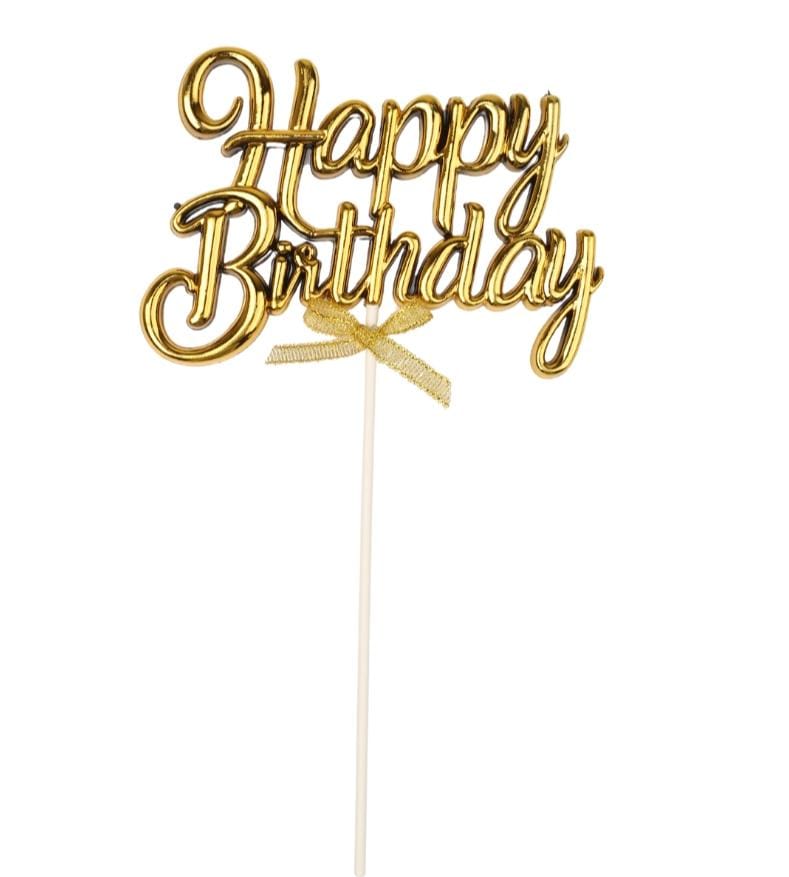 Happy Birthday Cake Topper – Plastic 3D Design