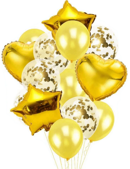 Balloons Confetti Latex Foil Star&Heart (Pack of 14)