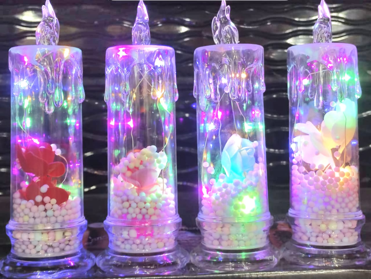 Led Crystal Melting Flower Candles