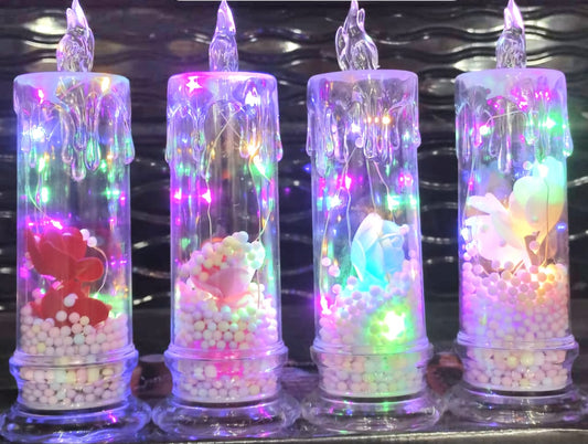 Led Crystal Melting Flower Candles