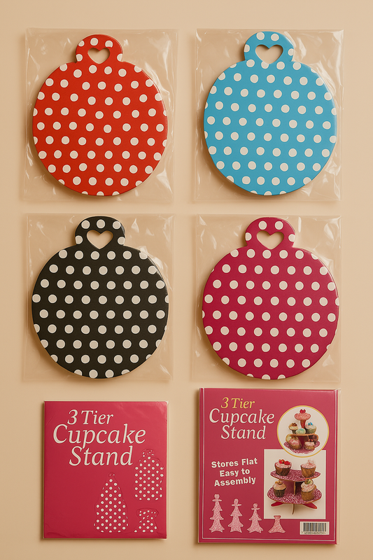 3-Tier Polka Dot Cupcake Stand – Easy to Assemble