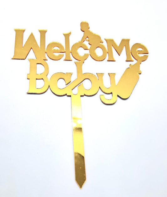 Welcome baby cake topper
