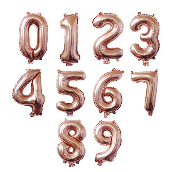 Number Foil Balloons 16 inch golden/silver/Rose gold