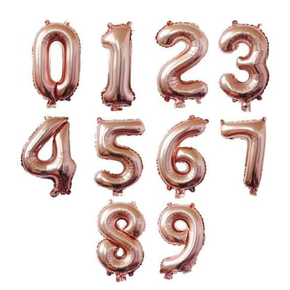 Number Foil Balloons 16 inch golden/silver/Rose gold