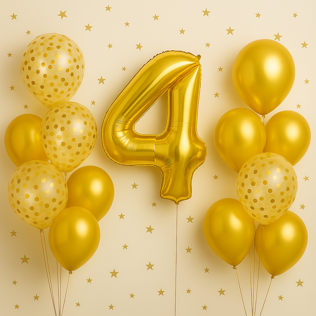 Number Balloon Photo Backdrop – Silver, Gold & Rose Gold (1–9)