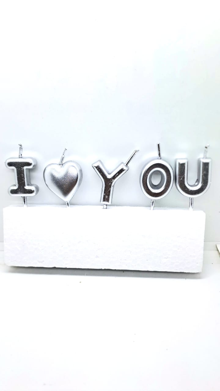 I Love you Candles Silver