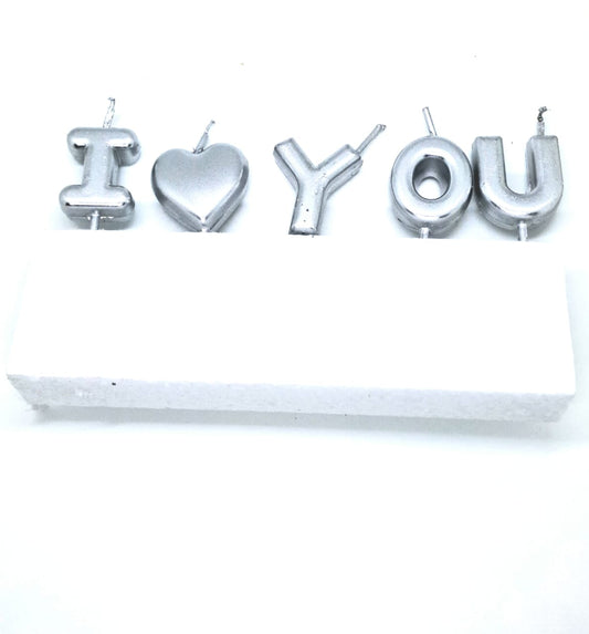I Love you Candles Silver