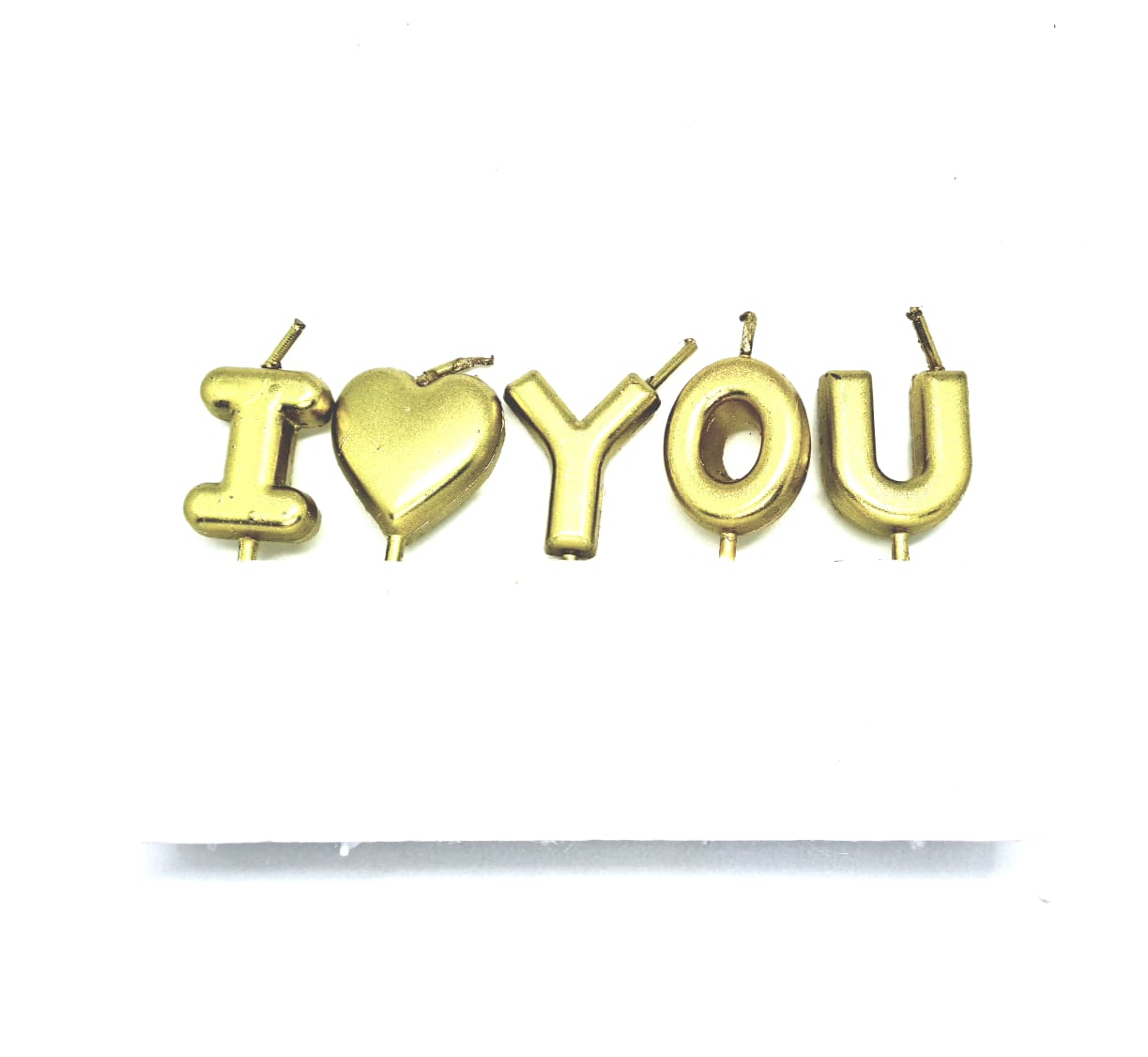 I Love You Candles Golden