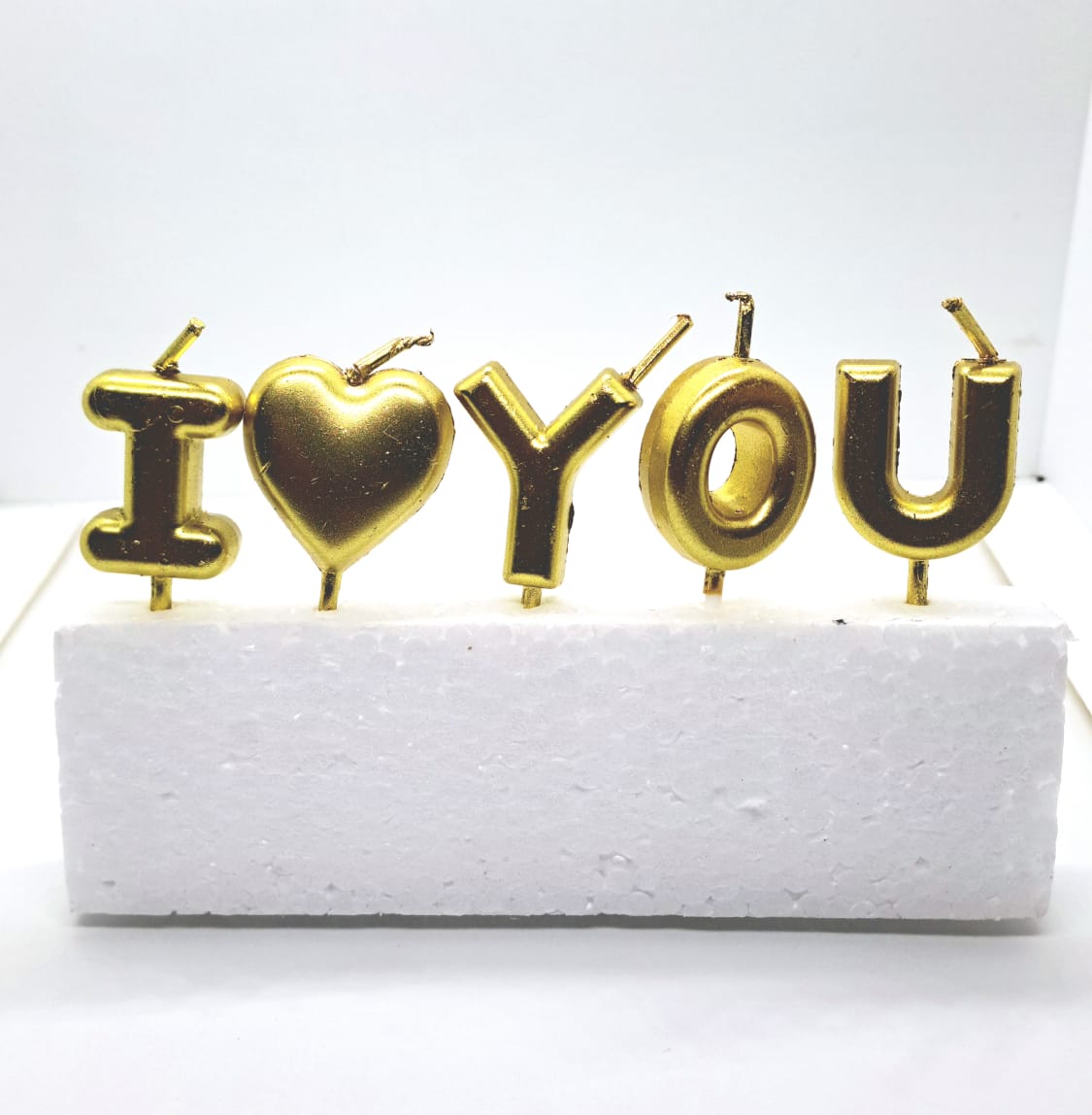 I Love You Candles Golden