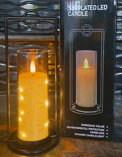 Led Black Stand Fairy Light Candles