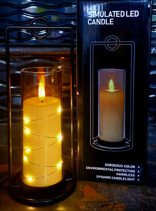 Led Black Stand Fairy Light Candles