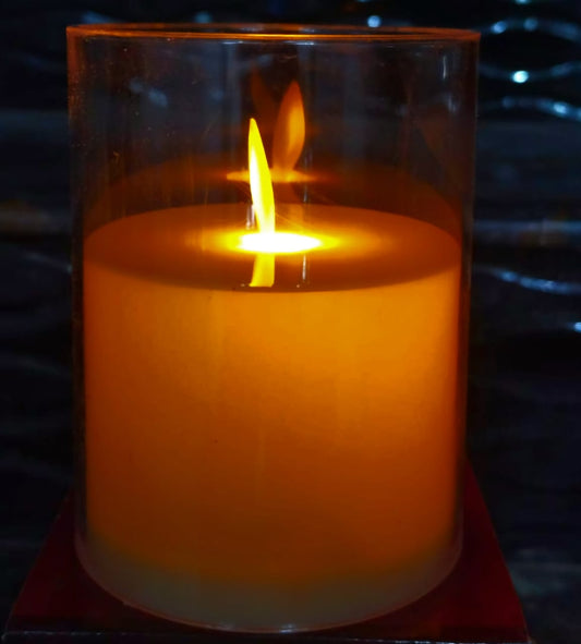 Rose Gold Glass Led Candle