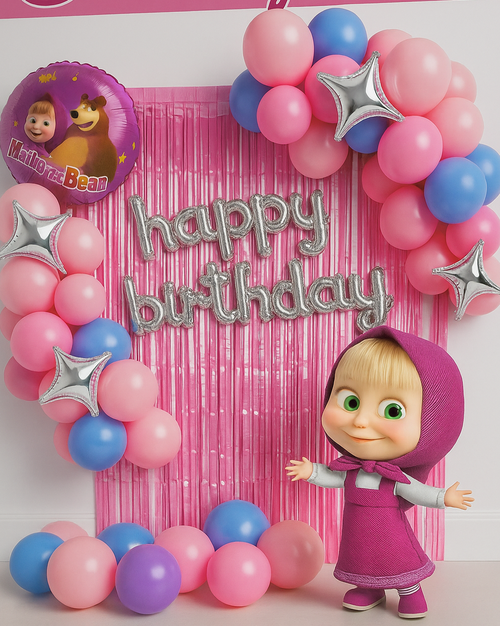 Masha and the Bear Birthday Decoration Kit – 80 Pcs