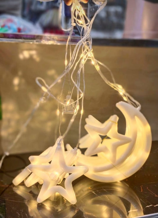 Moon Star Fairy Light White