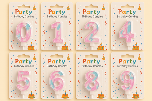 Multicolor Number Birthday Candles 0-9 | Cake Topper Candles