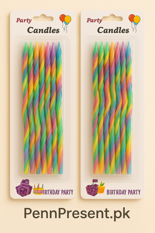 Rainbow Spiral Birthday Candles – Set of 12 | Twisted Party Candles
