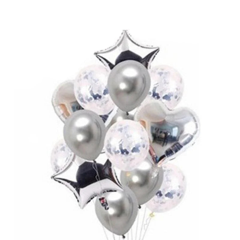 Balloons Confetti Latex Foil Star&Heart (Pack of 14)